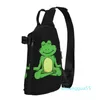 Designer-Duffel Sacs Grenouille Mignonne En Méditation Pose Jambes Croisées Yoga Épaule Poitrine Sac À Bandoulière En Diagonale Casual Homme Messenger