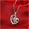 Colares pendentes Diamond Heart Alloy Mom pês