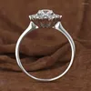 Pierścienie klastrowe Prezent dla dziewcząt wielostronny płatek śniegu kształt cyrkon żeński pierścień mody biżuterii
