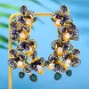 Nó godki novo multicolorido flor booms balançar brinco para festa de casamento feminino indiano dubai jóias de noiva boucle d'oreille femme presente