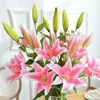 Decorative Flowers Home Decor Artificial Lily Simulation Christmas Wedding Decoration Room Indoor Tabletop Ornaments Creative Nordic Gifts