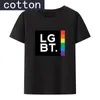 여자 T 셔츠 LGBT 클래식 로고 코튼 티셔츠 무지개 깃발 스타일 그래픽 Tshirts 남자 y2k 옷 참신한 원래 남자 '