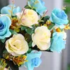 Decorative Flowers 1PC Single Bouquet Fake Flower Simulation Rose Plastic Living Room Decoration Small Ornaments Dried