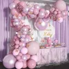 Andra evenemangsfestartiklar Purple Pink Balloons Garland Arch Kit Macaroon Latex Ballons Bröllop Födelsedagsfest Decor Kids Adult Girl Baby Shower Ballon 230523