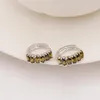 Hoop kolczyki Zoshi Woman Jewelry Silver Splated Lucky Oval Cut Yellow CZ Małe dla dziewcząt Women Party Wedding Party