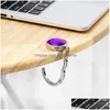 Hooks Rails Crystal Bag Metal Hanger Foldable Portable Table Hook For Bags Creative Mtifunction Desk Drop Delivery Home Garden Hou Dh3Si