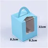 Gift Wrap Baking Cake Box With Transparent Window Portable Solid Color Dessert Folding Packaging Boxes 6 Colors Drop Delivery Home G Dhc4C