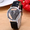 Wristwatches 2023 Women Triangular Watches Fashion Designer Unique Hollowed-out Red Blue White Pink Leather Band Quartz Wrist