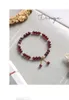 Link Bracelets 14k Gold Filled Natural Garnet Crystal Stone Luxury Beaded Strand For Women Girls Fine Jewelry Birthday Gift