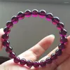 Strand Natural Purple Red Garnet Quartz Beads Armband Kvinnor Män rensar runt Stretch 7mm 8mm 9mm