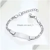 Chaîne Bracelet En Acier Inoxydable Bricolage Blanc Accessoires De Mode Logo Personnalisé Drop Delivery Bijoux Bracelets Dhm3B