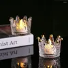 キャンドルホルダーIns Light Luxury Glass Holder Crystal Gold Gold Crown Crown -Stickネックレスリングストレージディッシュクリエイティブデコレーション