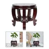 Ensembles de vaisselle en bois Pot de fleurs Tabouret Fishbowl Stand Grand sol Vase Base Flower Pot Display