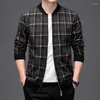 Vestes pour hommes printemps 2023 laine surdimensionné Plaid mari veste pour hommes Style classique à carreaux Baseball Bomber grande taille à la mode