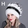 Beanies Beanie/Skull Caps Ladies Elegant Princess Cap Fur Hats For Women Winter Real Rex Hat Kniting Female Warm Snow FurBeanie/Skull Beanie