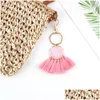 Portachiavi Cordini Dream Catcher Ciondolo portachiavi Boho Dreamcatcher Intrecciato a mano Nappa Borsa Ornamenti gioielli decorativi Portachiavi Goccia Dhup5