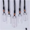 Pendant Necklaces Natural Stone Irregar Long Necklace Crystal Fashion Accessories Drop Delivery Jewelry Pendants Dh4D3