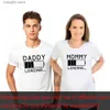 Материнские топы Tees 1pcs Мамочная папа загрузка, пожалуйста, подождите футболку смешную пару беременных рубашек плюс размер материнской футболки Семейная одежда T230525