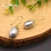 Knot GLSEEVO 925 Sterling Silver Natural Fresh Water Gray Pearl Earrings For Women Girl Engagement Ear Pin Korean Jewelry GE0335D