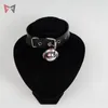 Necklaces MMGG Cosplay Gothic Maid Harajuku Handmade white black red leather chain Bell Cat Meow Retro Punk Collar Choker Necklace