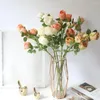 Decoratieve bloemen 5 hoofden Simulatie Droog brandende rozen kunstmatige bruiloft retro home woonkamer tuin decoratie ins wind nep