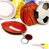 Schlüsselanhänger Lanyards Kreative Sport Ball Brieftasche Schlüsselbund Fußball Basketball Cartoon Kinder Münze Geldbörse Pu Tasche Wechselgeld Ba Dh6Hi