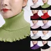 Halsdukar kvinnor turtleneck ribbed stickad falsk krage vinterfärg dickey halsduk rufsar löstagbar vindtät wrap halsduk