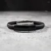 Charm Bracelets Men's Black Stainless Steel Silicone Bracelet Metal Folding Buckle Fashion Trend Jewelry Gift Wholesale