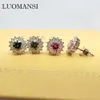 Stud Luomansi 0.5 Carat Pink Green Blue Yellow Moissanite Stud Earrings S925 Women Jewelry Wedding Anniversary Party Birthday Gift