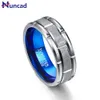 Anelli Nuncad T062R unico anello di fidanzamento combinazione anello con foro blu anello in acciaio al tungsteno largo 8 mm misura 712