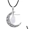 Hanger kettingen natuurlijke kristalsteen sterrenhemel sky moon edelsteen ketting trui decoratie mode sieraden met ketting drop leveren dhzld