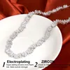 Necklaces Fashion AAA Zirconia Choker Necklace Thin Irregular Array Choker Rose Gold Color Necklace Women Collier Colar AN010
