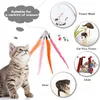 11 Cat Toys PCS Ersättning Cat Feather Toy Set Cat Teaser Wand Toy For Kitten Cat Interactive Training Spela Stick Toy Cat levererar G230520