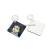 Porte-clés Longes Sublimation Porte-clés En Bois Blanc Double Face Transfert De Chaleur Carré Pendentif Diy Cadeau Porte-clés Drop Delivery Fash Dh2Ug