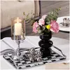 Candle Holders Sier Vintage Home Ornaments Romantic Glass Candlestick Wedding Decoration Articles Drop Delivery Garden Dh6I5