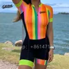 Racing sätter Xama Cycling ett stycke Skinsuit Coupa de Ciclismo Rompers Jumpsuit Kit Maillot Mujer Triathlon Suit Women's Short Sleeve Gel