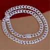 Colares DOTEFFIL 925 prata esterlina 10mm 20 polegadas/24 polegadas colar de corrente lateral para homens moda festa dominadora jóias