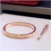 2024Fashion trendLove Bracelet Fashion Unisex Cuff 316l Stainless Steel Plated 18k Gold Jewelry Valentines Day with Box 7111