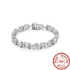 Vari tagli Moissanite Diamond Bracciale 100% 925 Sterling Silver Braccialetti da sposa per feste Bracciale per donna Charm Jewerly