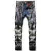 Nova emenda de moda européia e americana masculina colorida de jeans de perna reta do Coringa Casual Casual P230522
