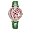 Relógios de pulso Nakzen Fashion Luxury Crystal Watches Ladies Leather Quartz Top Brand Diamond For Women Relógio Relógio Feminino
