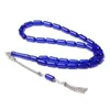 Vêtements Islam Tasbih Blue Amber Color Misbaha Cylinder 8 * 16 mm 33 Perles de prière Sibha Silver Pichel Rosaire musulman Gift Ramadan