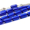 Vêtements Islam Tasbih Blue Amber Color Misbaha Cylinder 8 * 16 mm 33 Perles de prière Sibha Silver Pichel Rosaire musulman Gift Ramadan