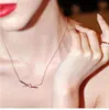 S925 Sterling Silber Schleife süße Anhänger Halskette 18K Gold Kreuzkette Halsband rosa Diamant begrenzte Halsketten Schmuck für Party Hochzeit