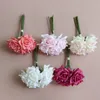 Simulation 5 Head Curled Edges Rose Bouquet Real Touch Flowers Artificial Wedding Decorative Flowers Bridal Hand Holding Fake Bouquet Party Table Layout Floral