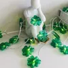 Porte-clés St Patricks Day Décoration Trèfle Guirlande Lumineuse À Piles Shamrock En Forme Sans