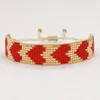 Link Bracelets Go2BoHo Red Heart Bracelet Fashion Jewelry Gold Plated Miyuki Seed Bead Handmade Woven Adjustable Trendy For Women