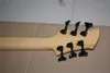 6 Strings Wood Color Wood Bass Guitar Electric com coletor de bordo de hardware preto de corpo-thru-thru de corpo preto