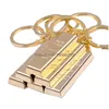 Keychains Lanyards Creative Gold Bar Keychain Pendant Metal Keyring Lage Decoration Key Chain Birthday Present Drop Delivery Fashion DHXHS