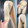 Full spets mänskliga hår peruker för kvinnor platina blond rak spets framspeglar remy hår hd transparent spets fronal peruk 13x4/13x6